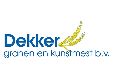 Het nieuwe logo van Dekker: Tijdloos en in de kleuren blauw en geel.